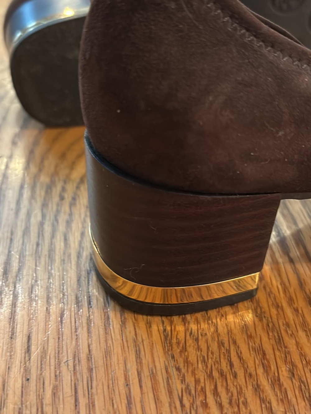 Tory Burch brown suede heels. Size 10. - Picture 5 of 6